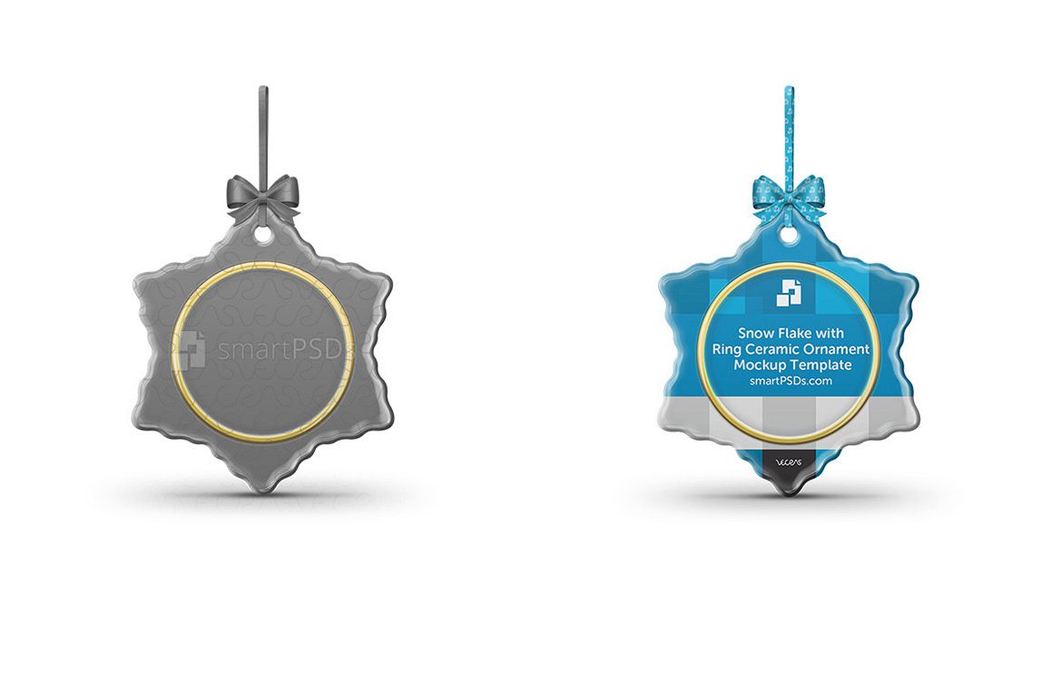Flake with Ring shaped Ceramic Ornament Sublimation Mockup example image 1