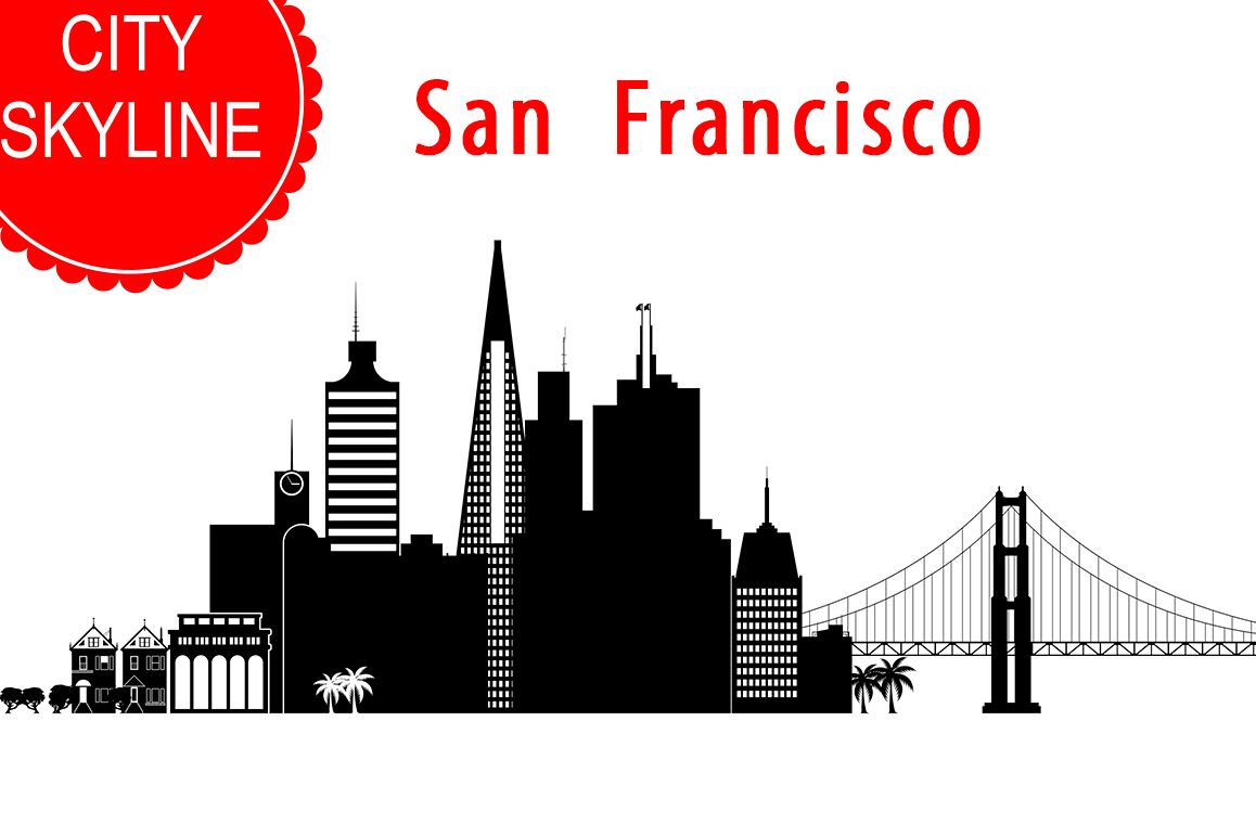 San Francisco Vector, California Skyline USA city, SVG, JPG, PNG, DWG, CDR, EPS, AI example image 1