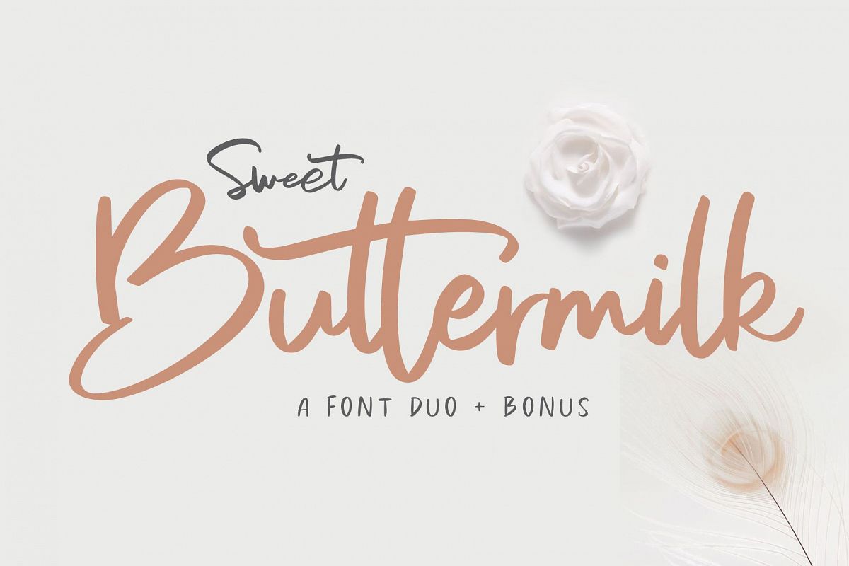 Sweet Buttermilk - Font Duo with Bonus example image 1