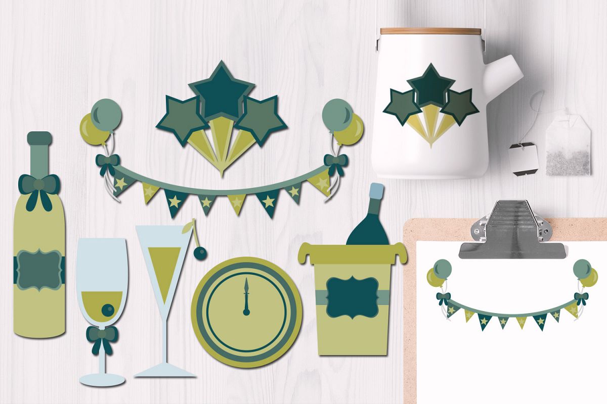 New Year's Toast Illustrations example image 1