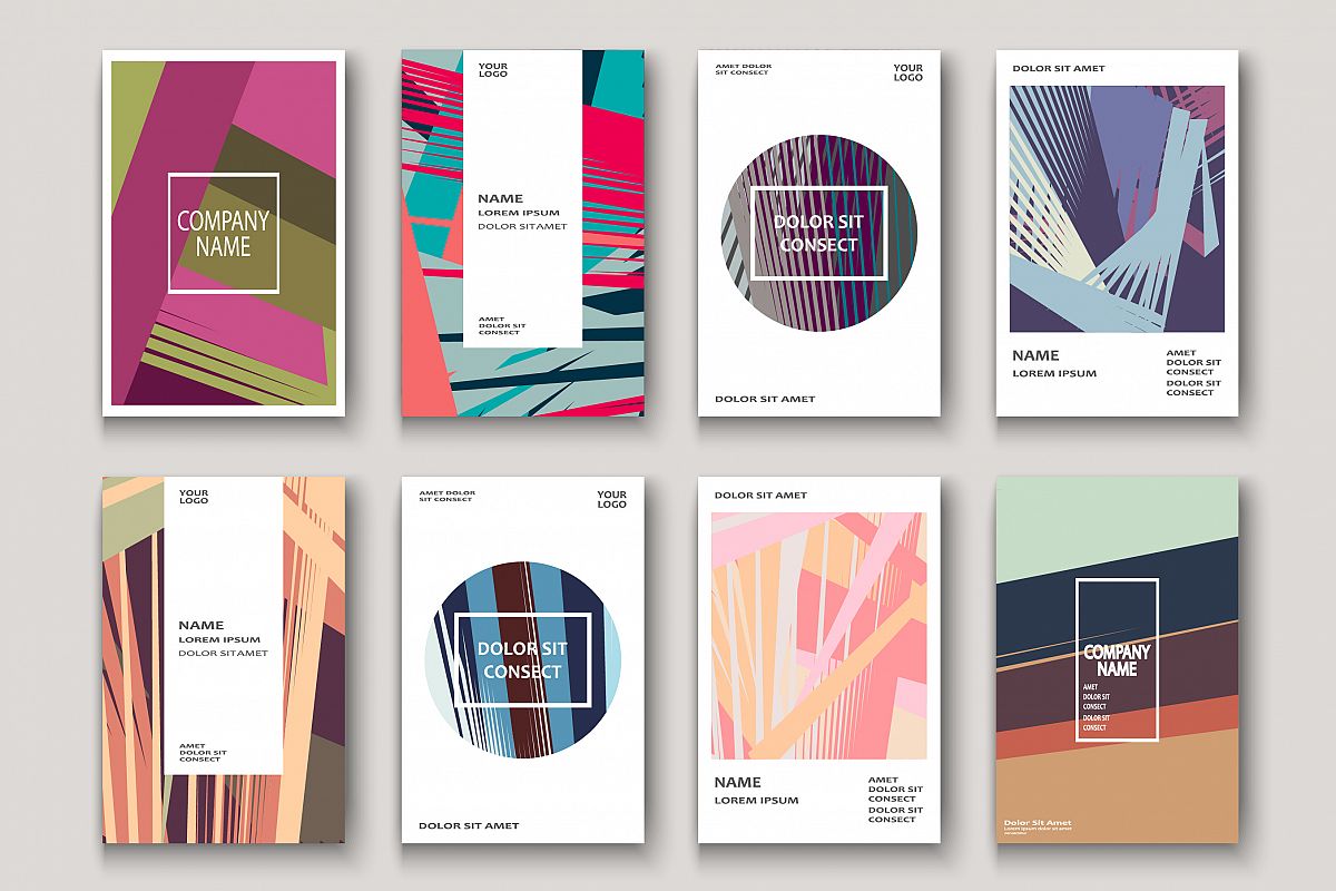 Modern cover design. Abstract retro 90s style texture stripe example image 1