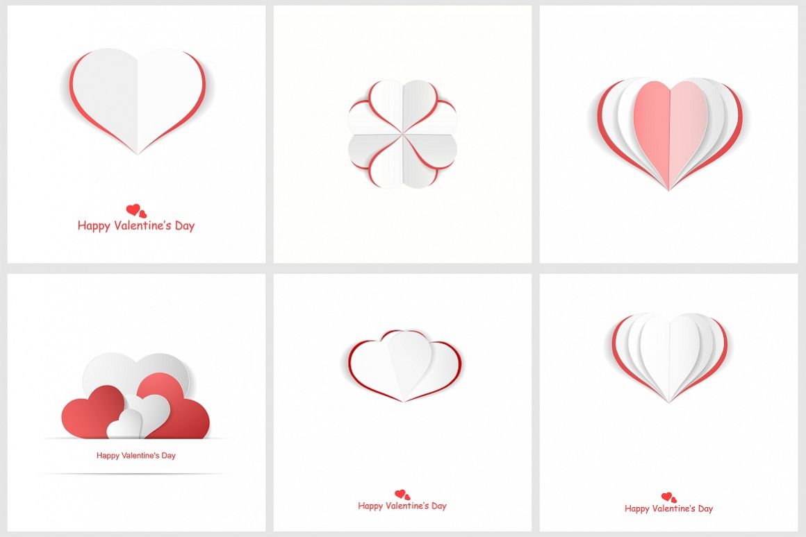 Valentine day postcards with hearts example image 1