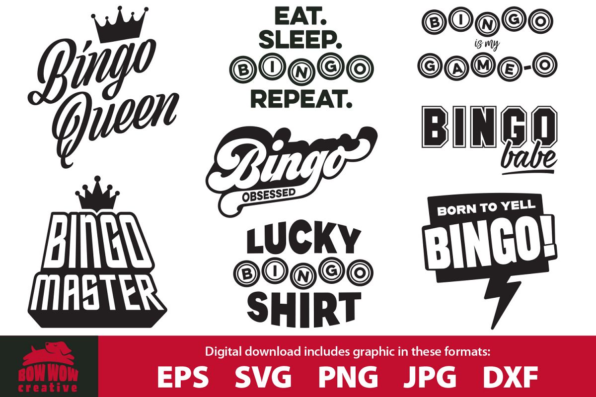 Bingo quotes bundle - SVG, EPS, JPG, PNG, DXF files