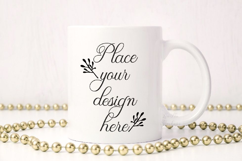 Party white coffee mug mock up sublimation 11oz cup mockup example image 1