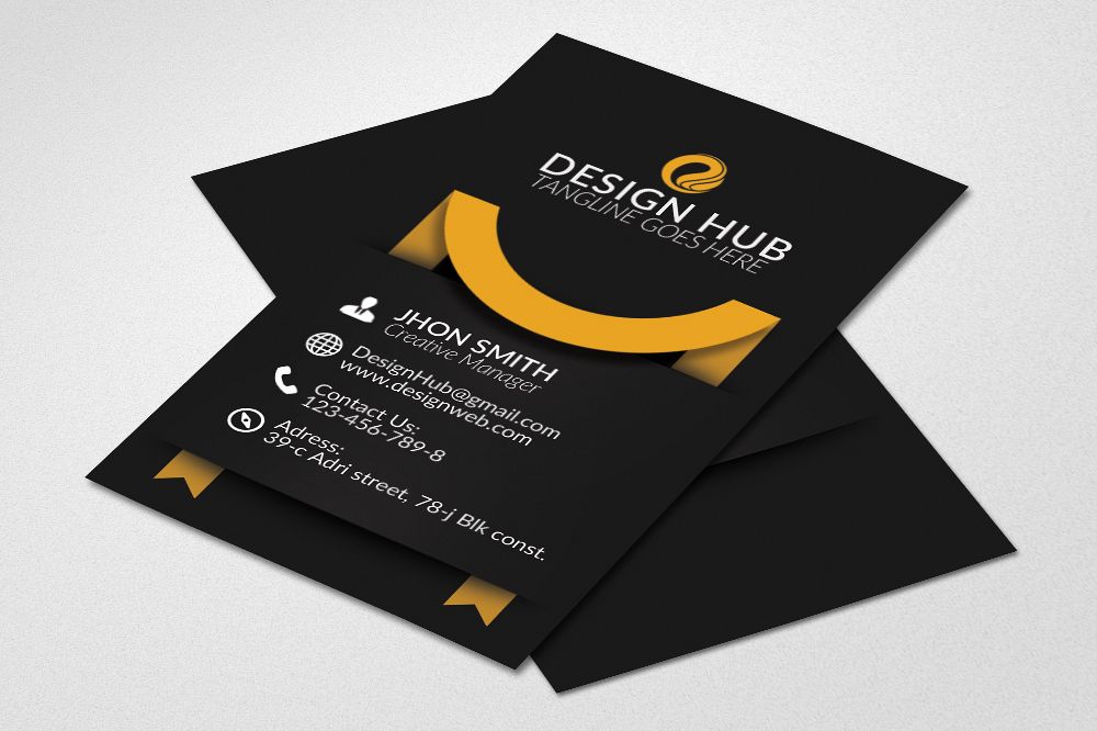 Vertical Ribbon Business Cards example image 1