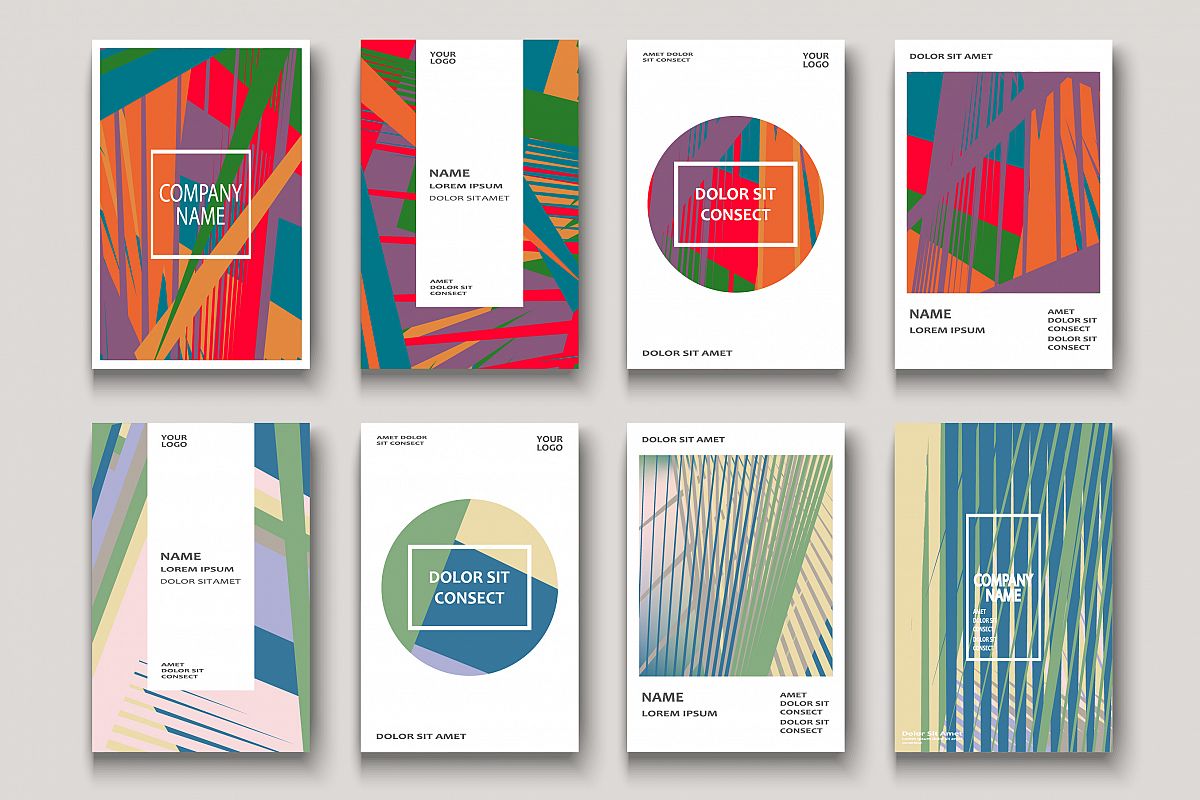 Modern cover design. Abstract retro 90s style texture stripe example image 1