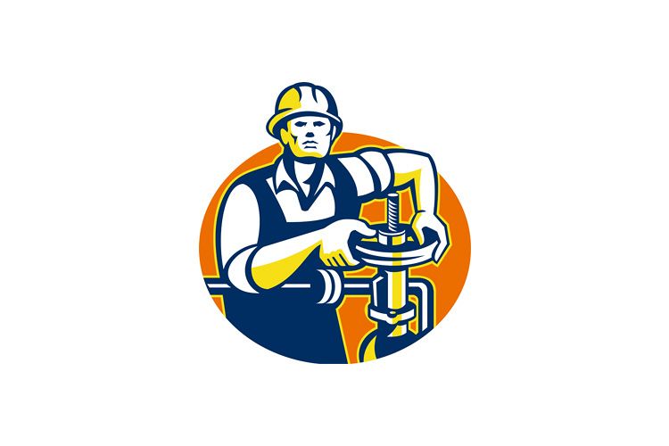 Pipefitter Oil Worker Tighten Pipe Valve example image 1