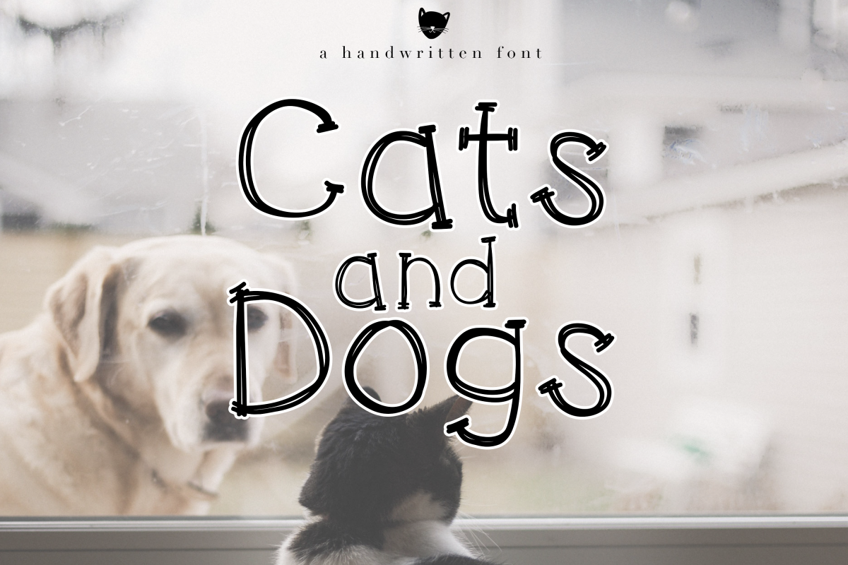 Cats and Dogs - A Cute Handwritten Font example image 1