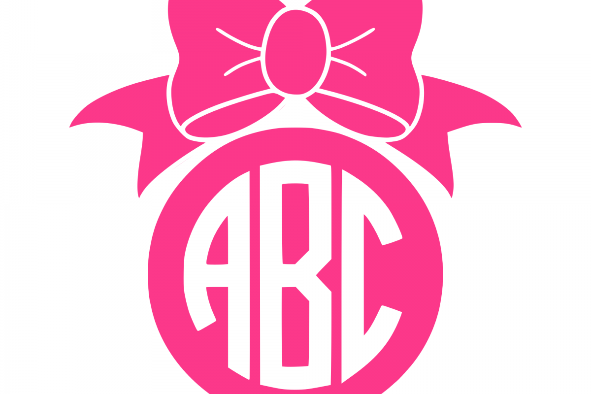 bow monogram frame