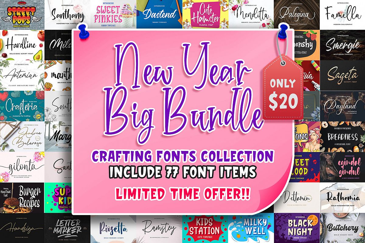 New Year Big Bundle - Crafting Fonts Collection example image 1