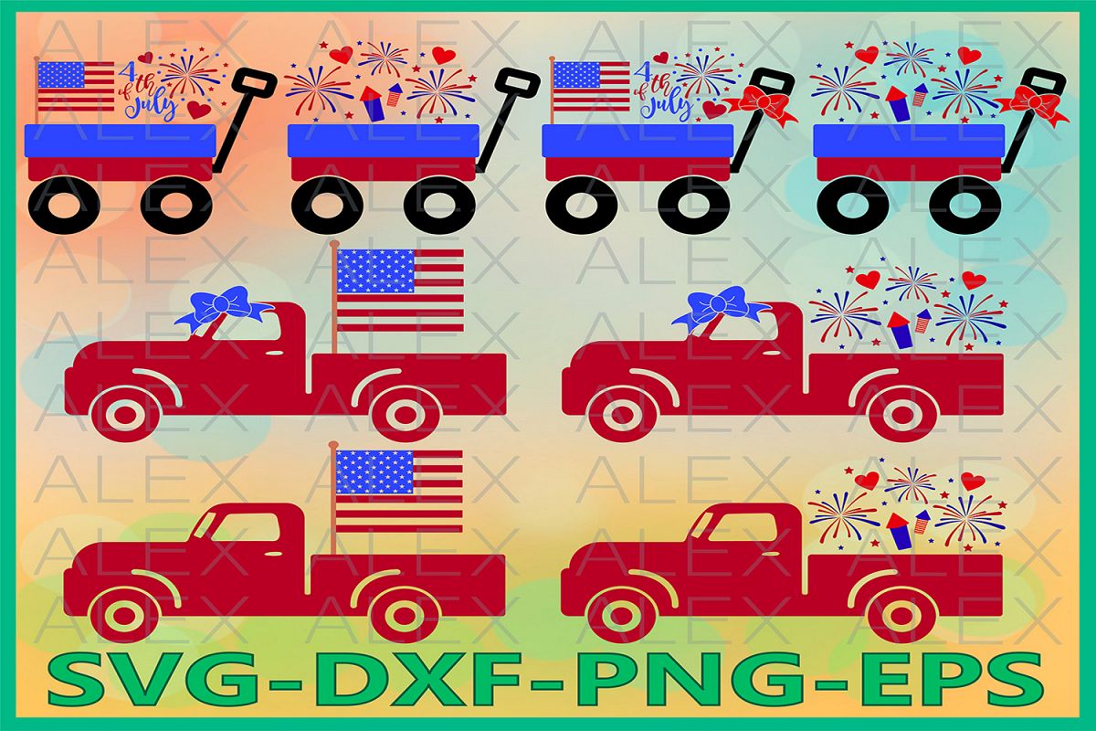 Truck Svg, 4th of July Svg, USA Svg Files, Usa svg example image 1