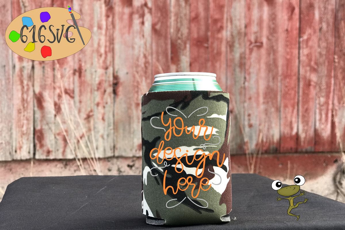 Camo or Camouflage Can Cooler Mockup example image 1