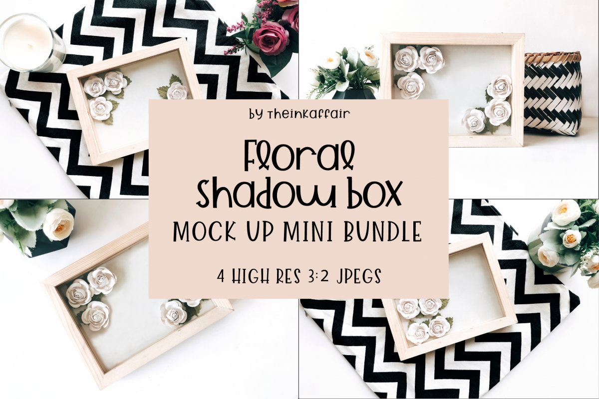 Paper Flower Shadow Box Mock up example image 1