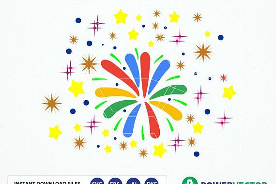 Download Colorful Fireworks svg. Fireworks Sparkle Dxf. Firework Cut File. Independence Day svg. New Year ...