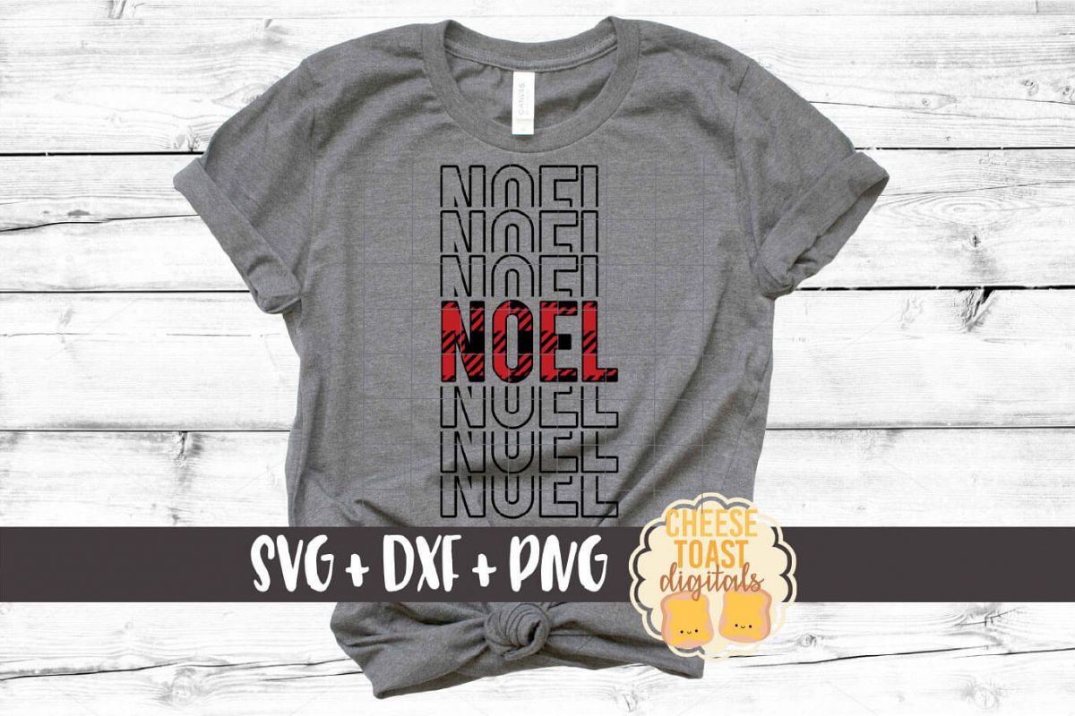 Noel - Buffalo Plaid Christmas Mirror Word SVG PNG DXF example image 1