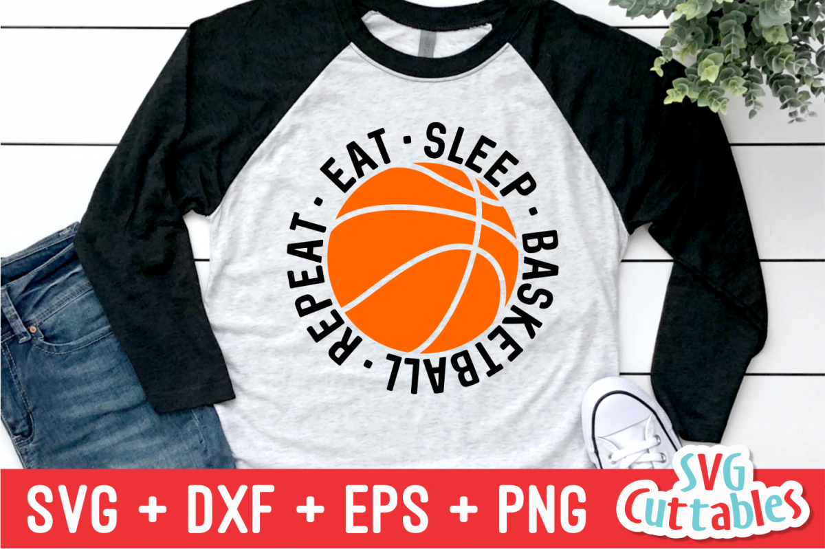 Basketball SVG | Eat Sleep Basketball Repeat example image 1