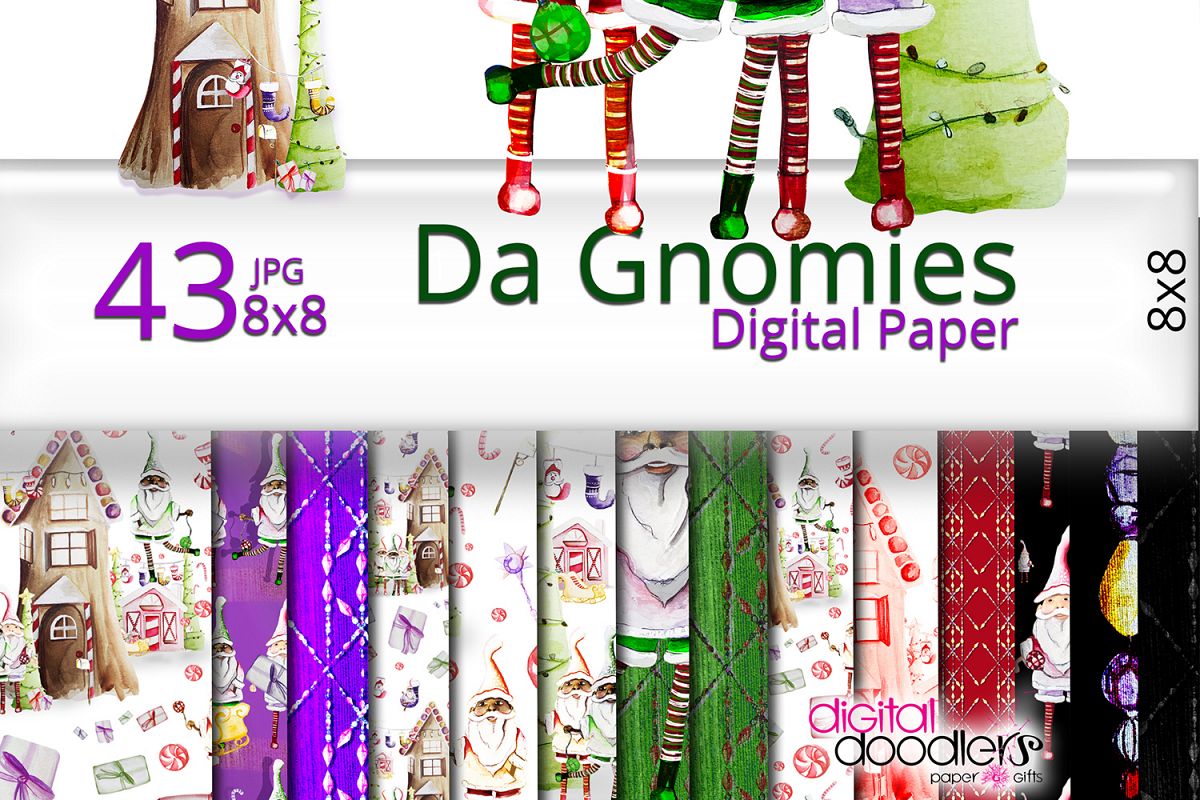 Da Gnomies Digital Paper example image 1