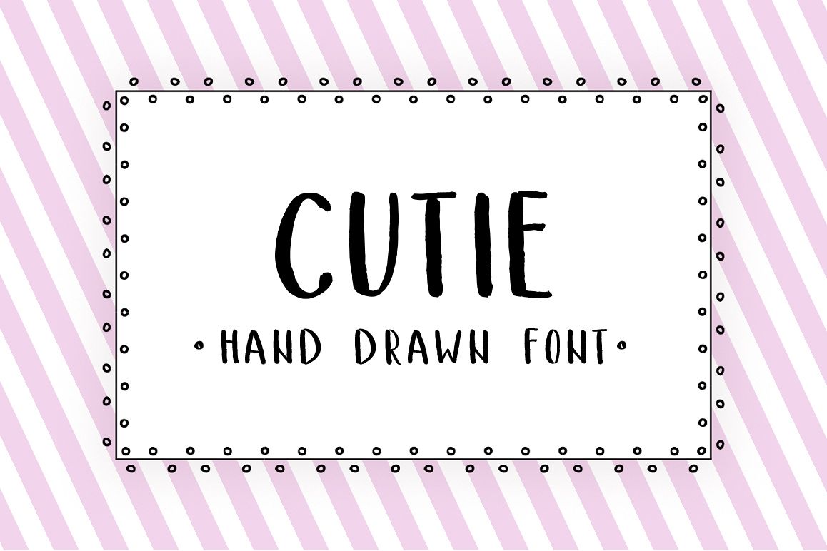 Cutie - hand drawn font example image 1