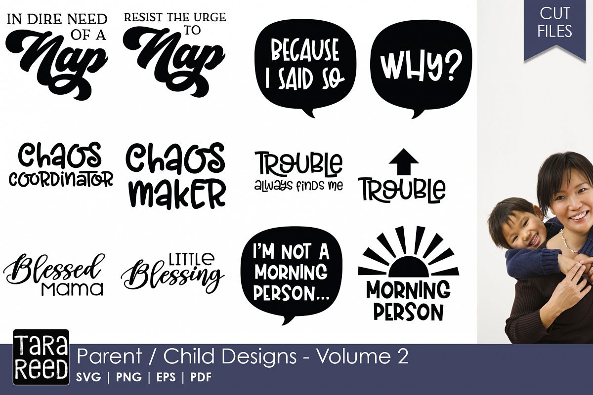 Parent Child Designs - Volume 2 - SVG and Cut Files example image 1