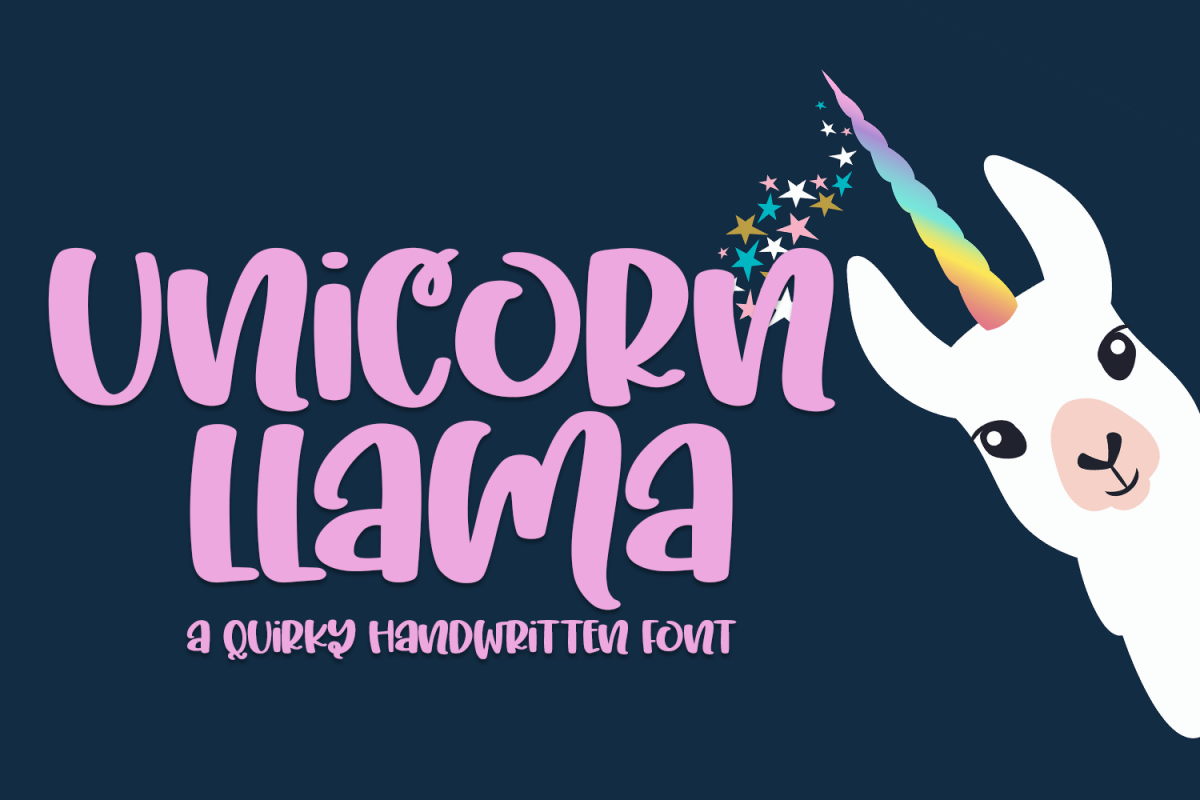 Unicorn Llama - A Quirky Hand-Written Font example image 1