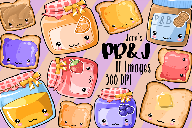 Kawaii Peanut Butter And Jelly Clipart