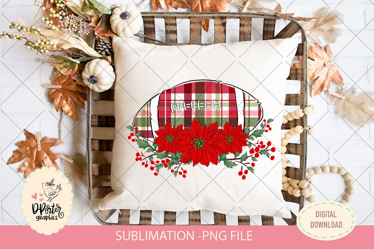 Football christmas plaid sublimation png example image 1