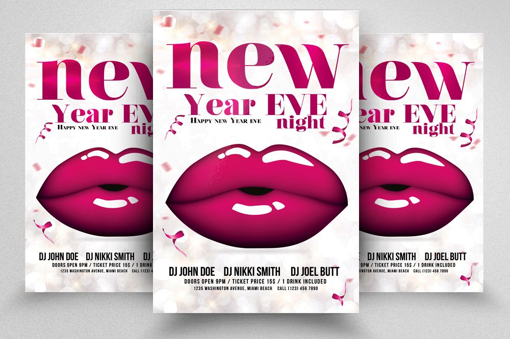 Happy New Year Eve Night Flyer example image 1