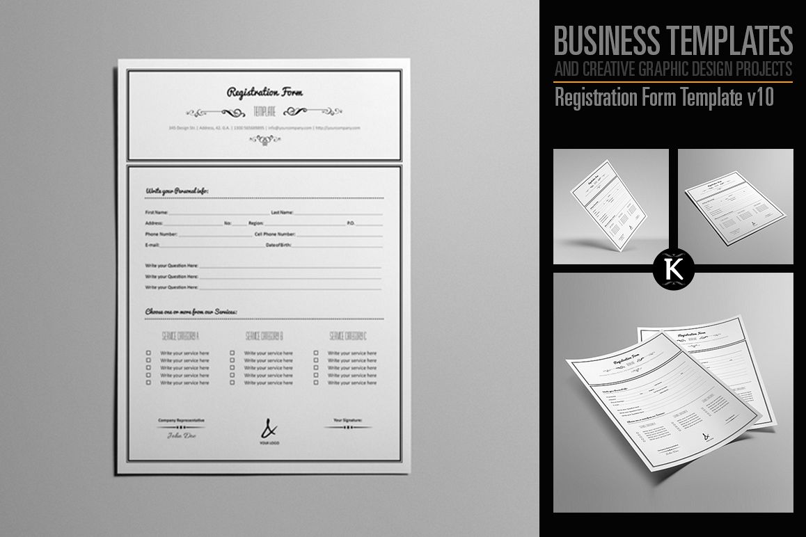 Registration Form Template v10 example image 1