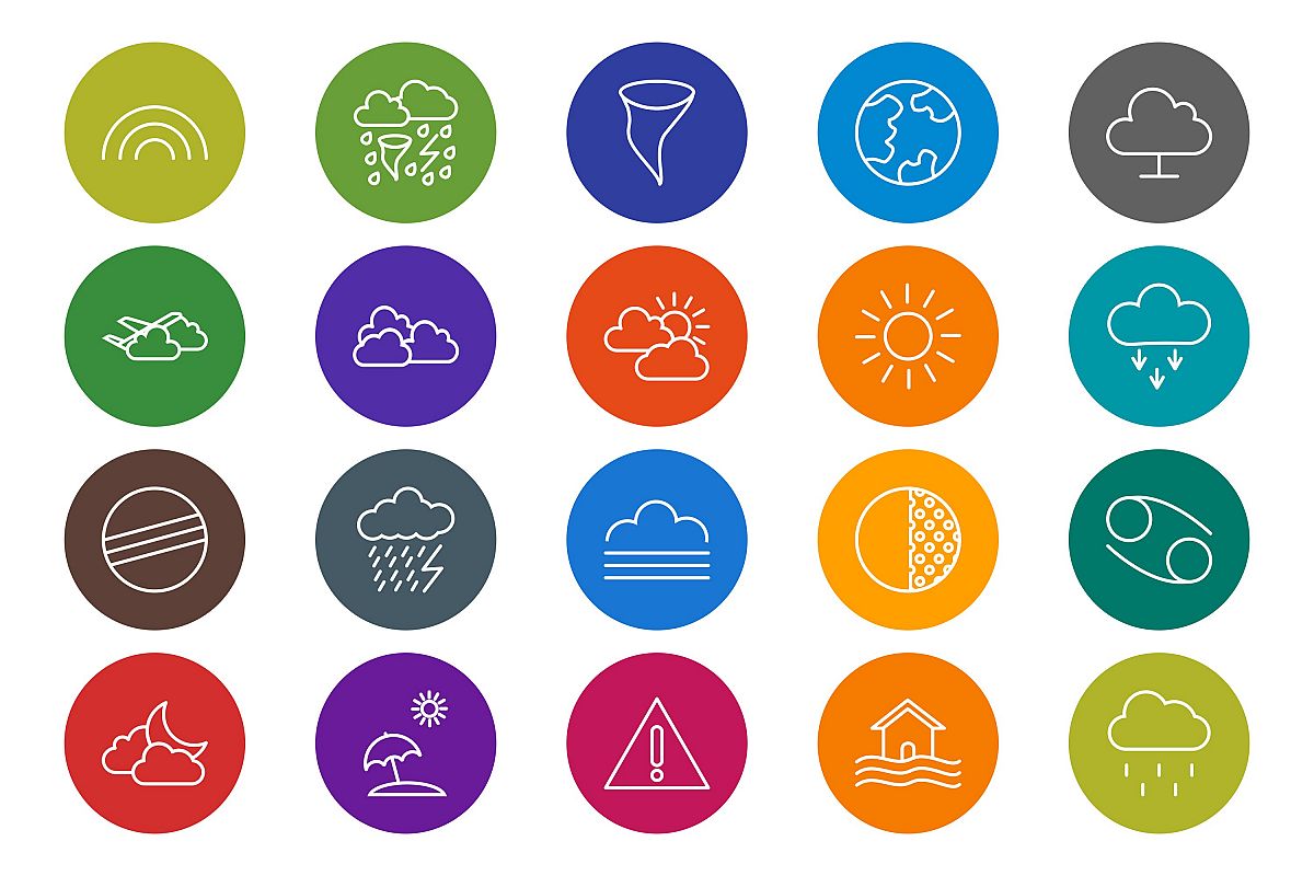 Set Of Weather And Season Icons example image 1