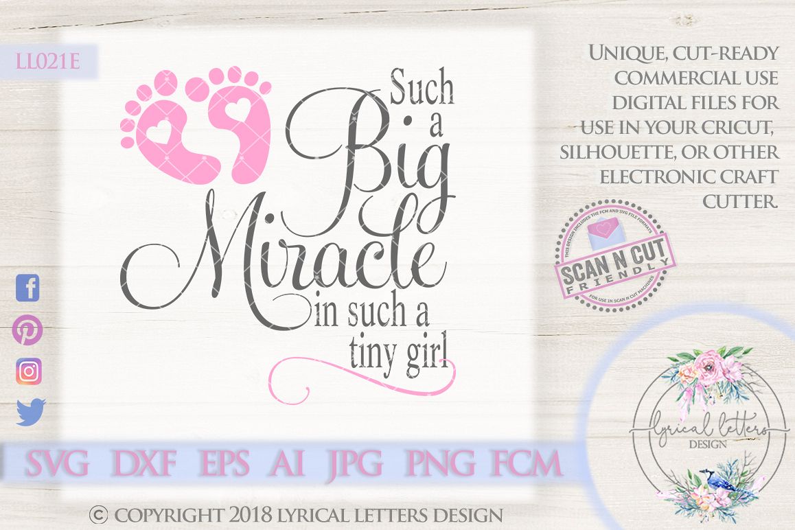 Big Miracle Tiny Girl SVG Cut File LL021E example image 1