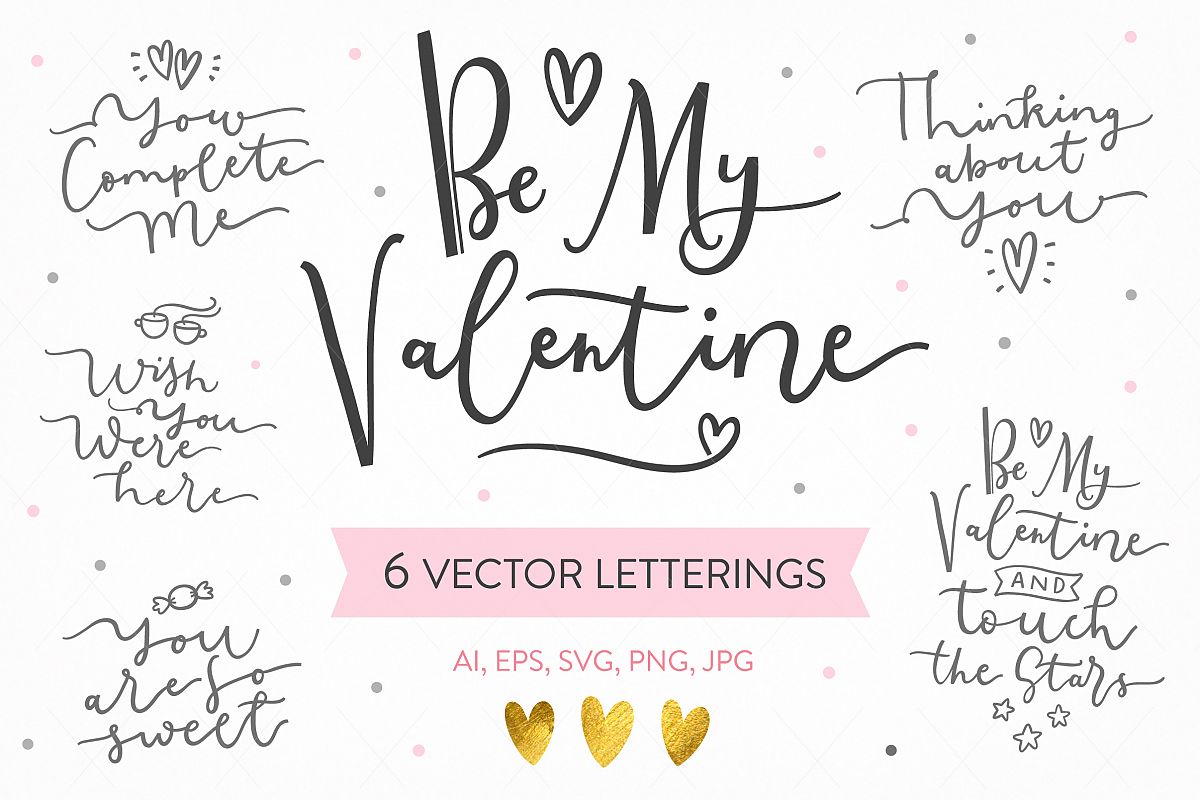Be My Valentine, 6 letterings example image 1