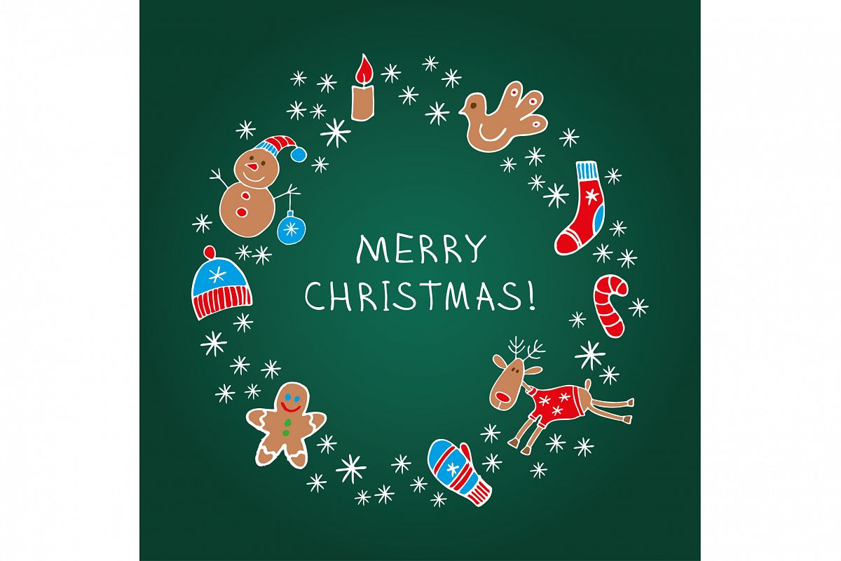 Poster Merry Christmas! Vector illustration. Greeting card. 1 of the jpeg file in resolution 4167*4167 px and 1 file eps8. example image 1