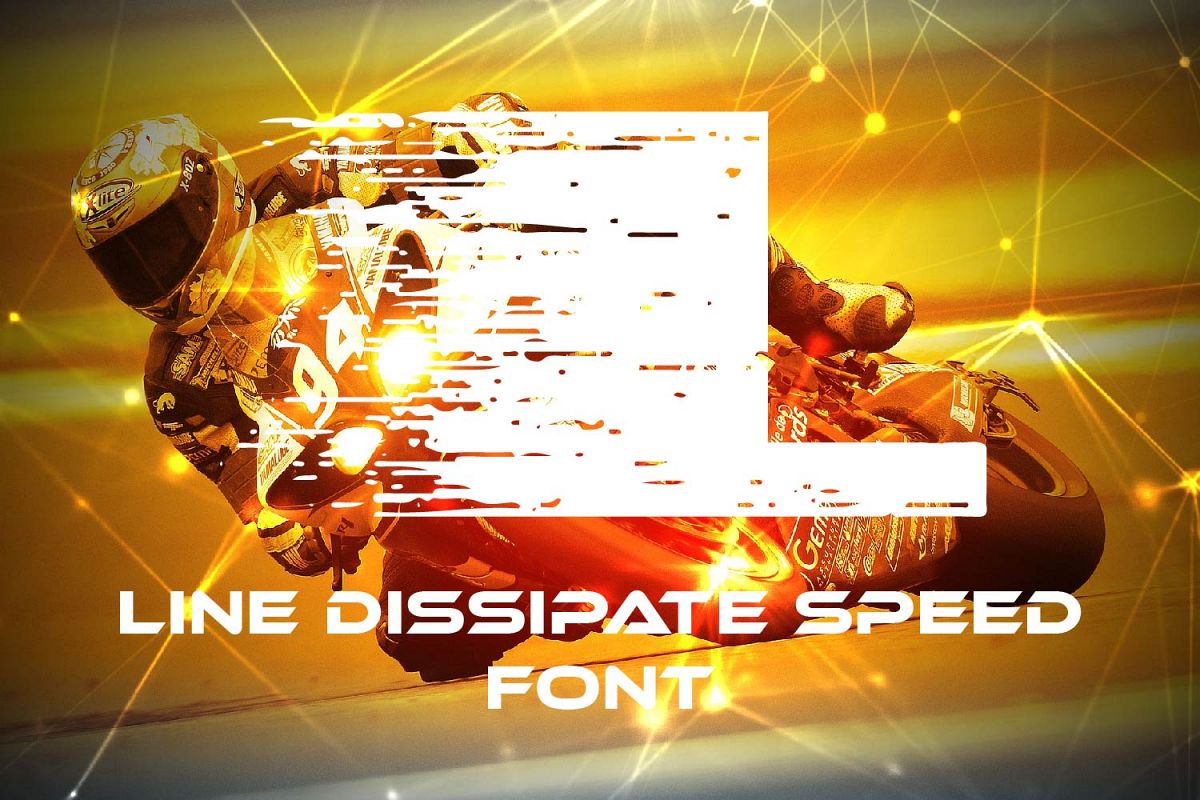 Line Dissipate Speed Font example image 1