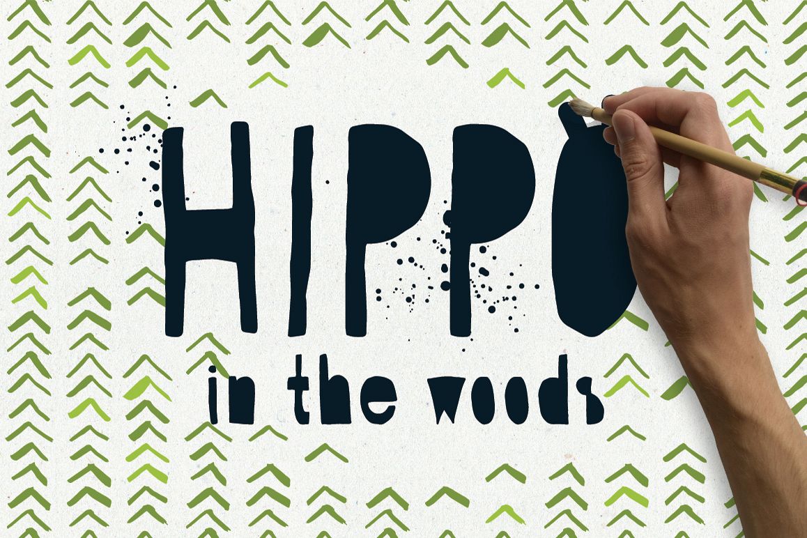 Hippo in the Woods - Organic Font example image 1
