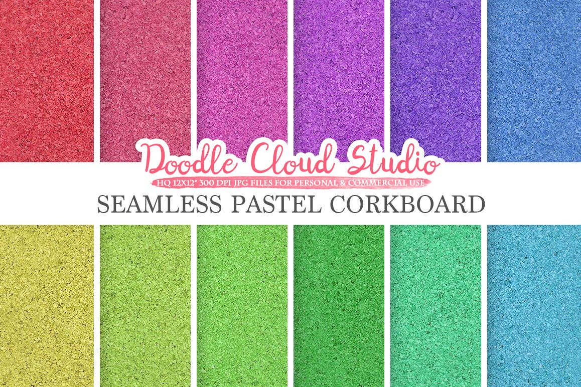 Seamless Pastel Corkboard digital paper, Cork Board Rainbow Backgrounds, Printable Corkboard, Cork textures, Instant Download Commercial Use example image 1