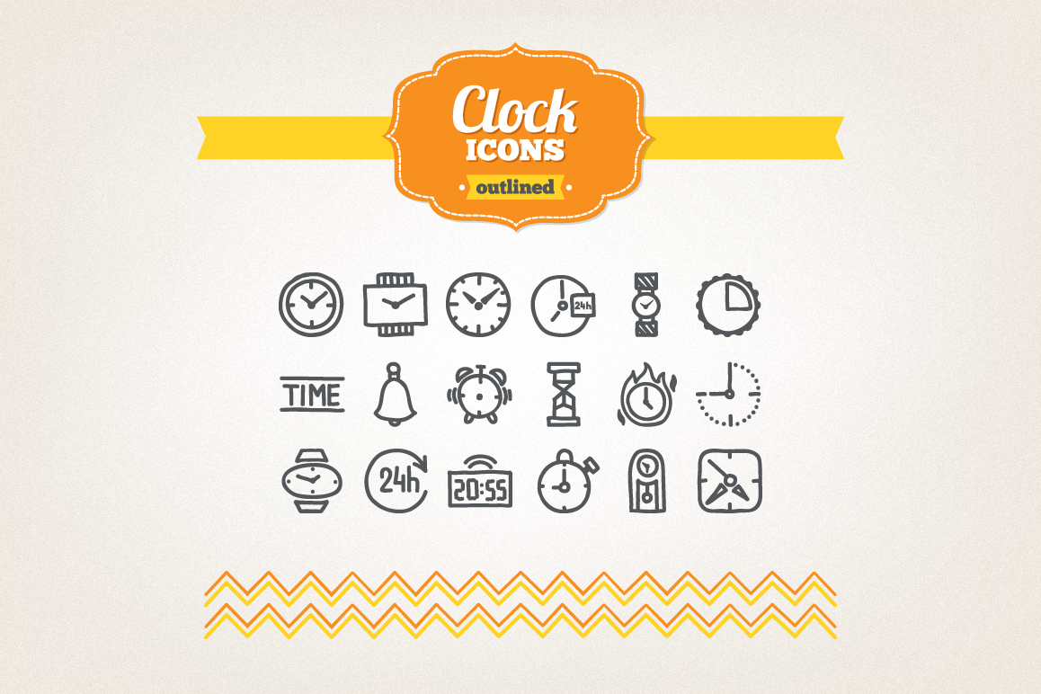Hand Drawn Clock Icons example image 1