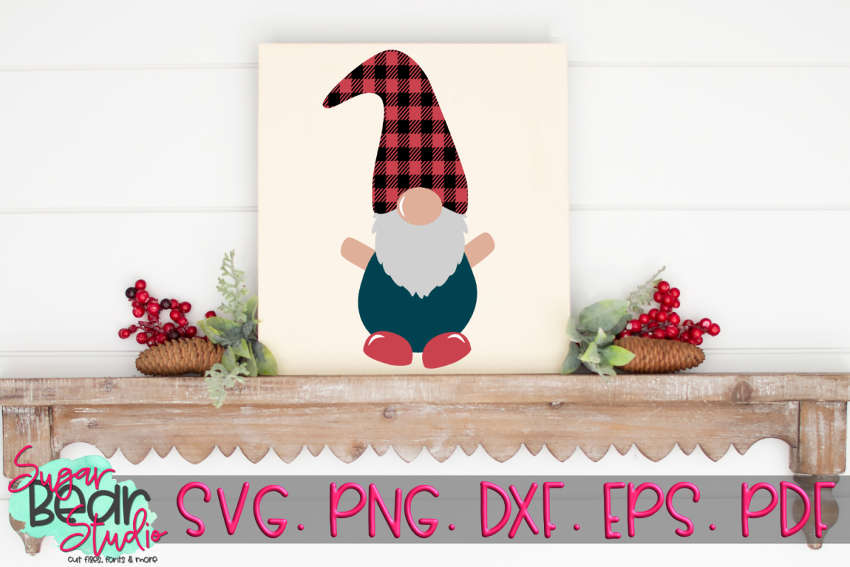 Buffalo Plaid Hat Gnome - A Gnome SVG example image 1