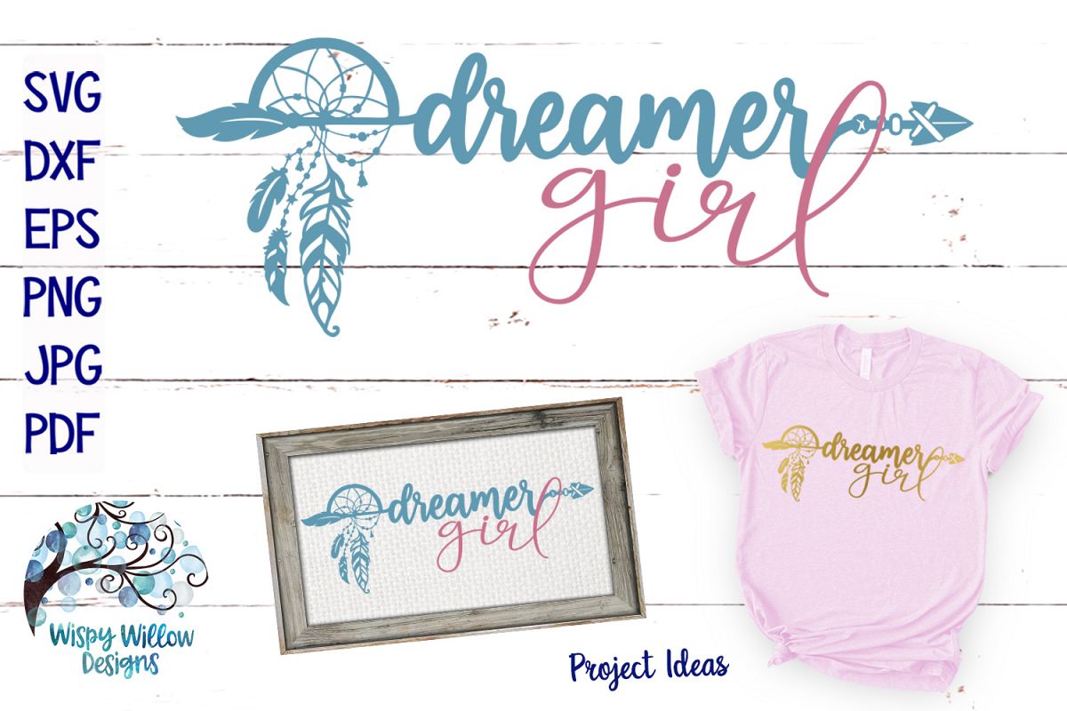 Dreamer Girl SVG | Boho Feather Dream Catcher SVG Cut File ...