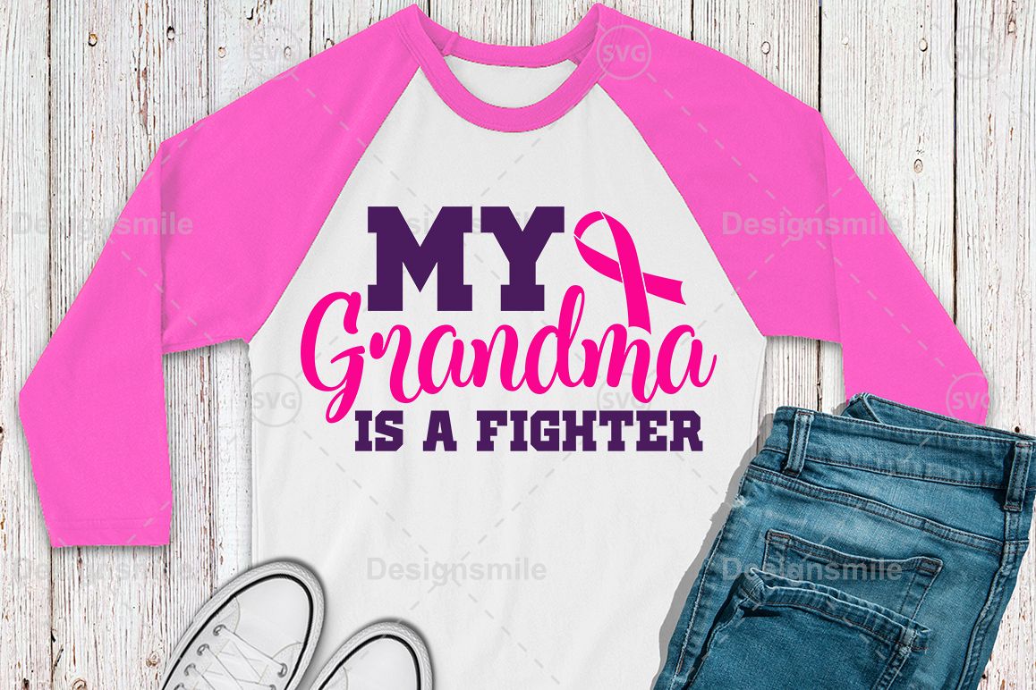 My Grandma Is A Fighter SVG Cut File | Cancer svg example image 1