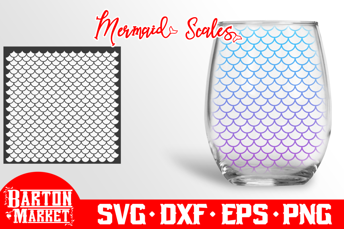 Mermaid Scales SVG DXF EPSPNG example image 1