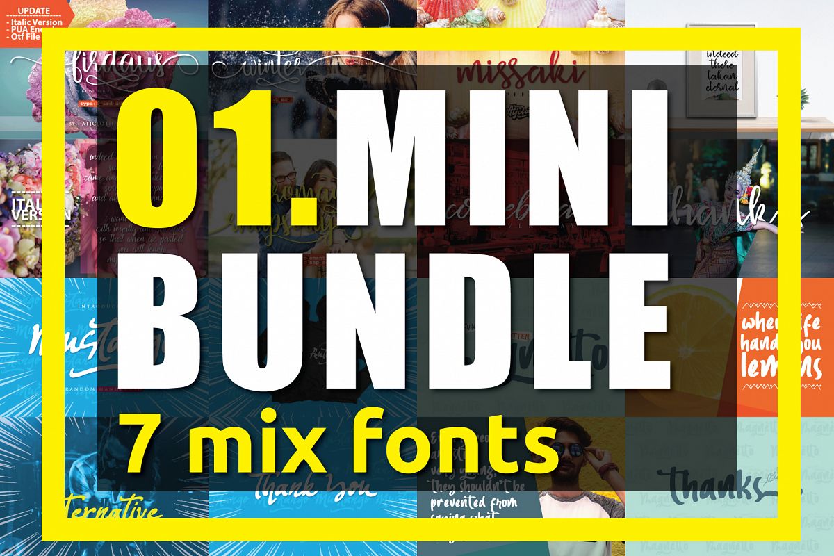 01. MINI BUNDLE - 7 mix fonts example image 1