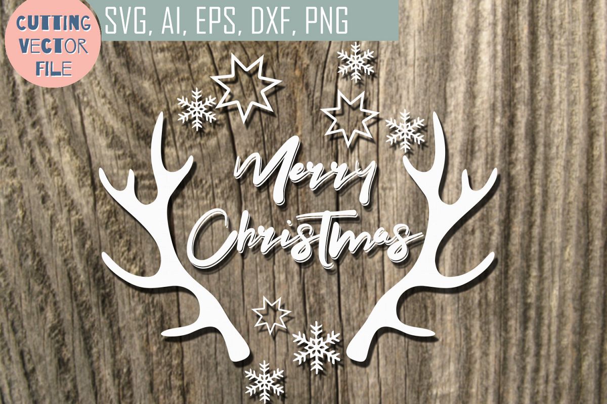 Download Merry Christmas Antlers SVG, deer, cutting files, Xmas ...