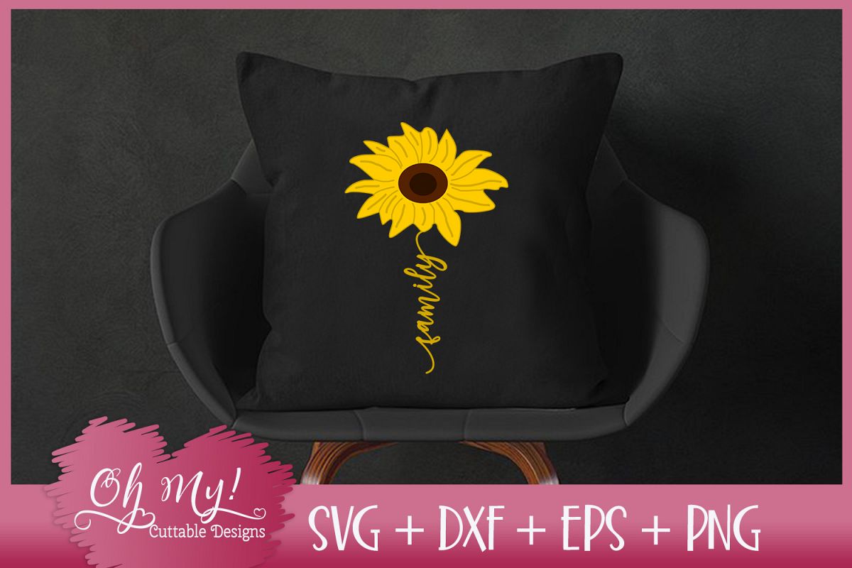 Family Sunflower - SVG EPS DXF PNG Cutting File example image 1