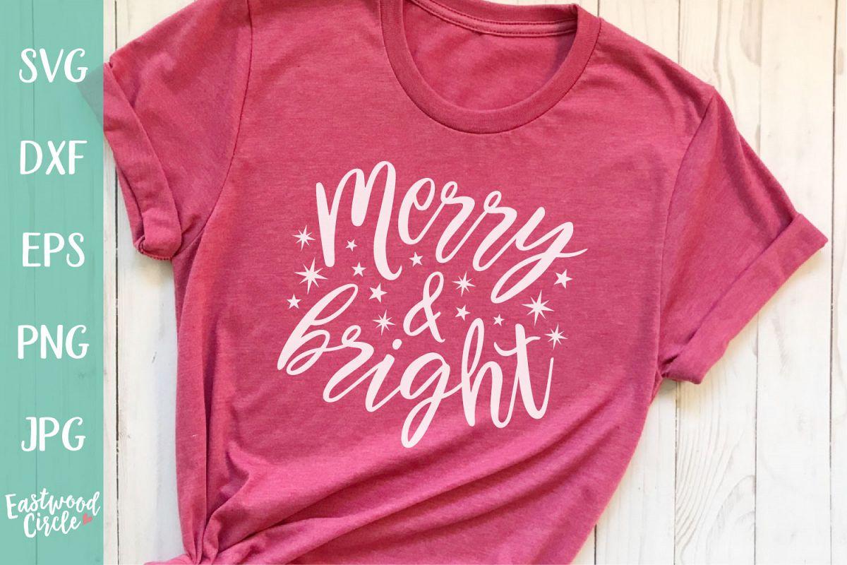Merry and Bright - Christmas SVG File example image 1