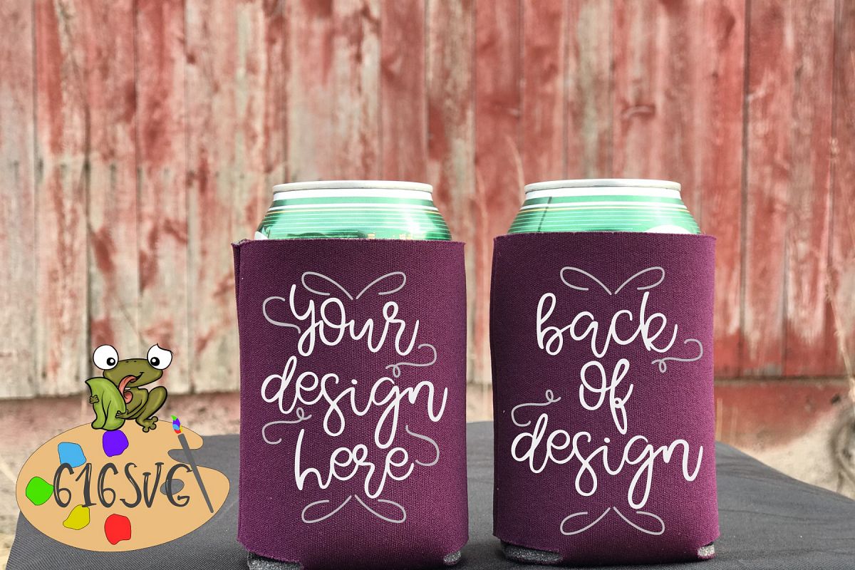 Eggplant Can Cooler Mockup example image 1