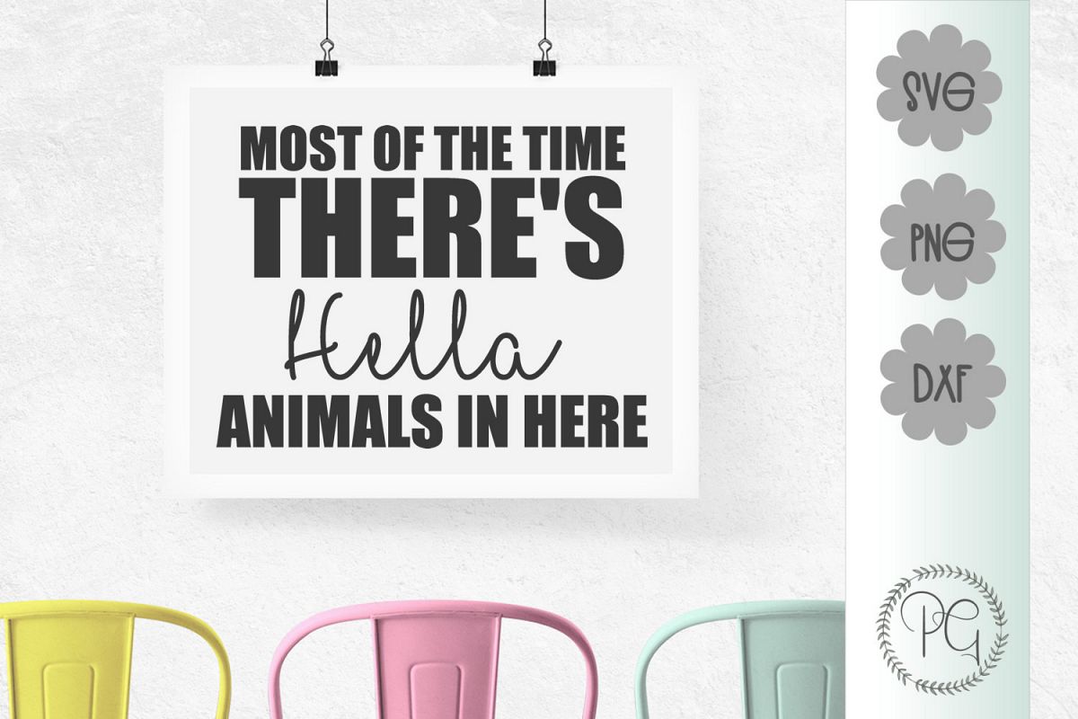 Hella Animals In Here SVG PNG JPG DXF example image 1
