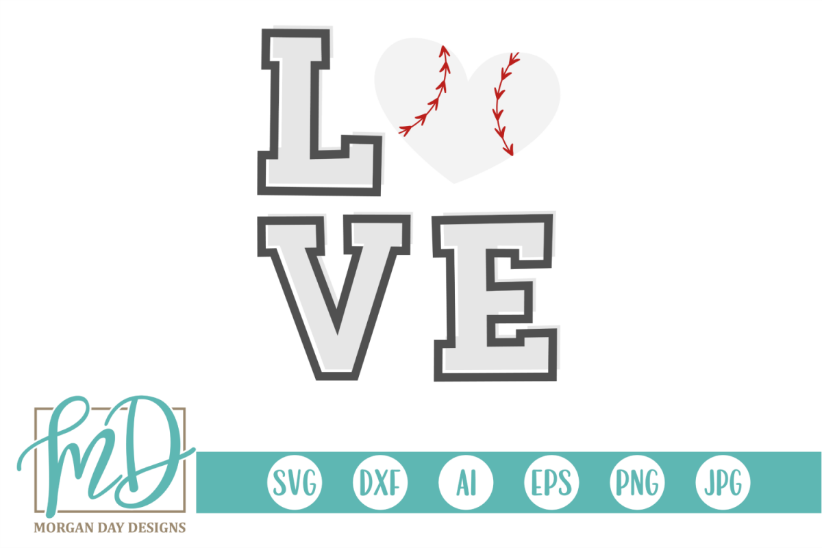 Baseball Love - Love Baseball SVG, DXF, AI, EPS, PNG, JPEG example image 1