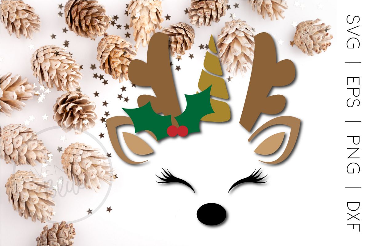 Download Christmas Unicorn Reindeer SVG | Cut Out | Commercial Use