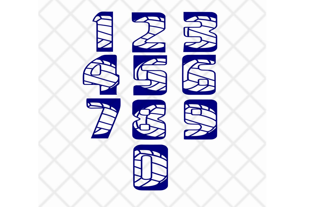 Volleyball numbers SVG DXF EPS example image 1