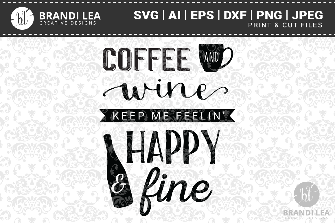 Coffee & Wine SVG Cutting Files example image 1